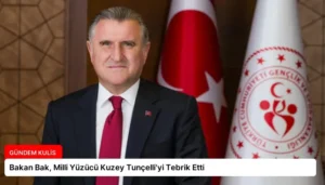 Bakan Bak, Milli Yüzücü Kuzey Tunçelli’yi Tebrik Etti