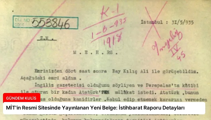 MİT’in Resmi Sitesinde Yayınlanan Yeni Belge: İstihbarat Raporu Detayları