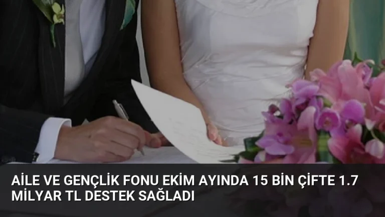 Aile ve Gençlik Fonu Ekim Ayında 15 Bin Çifte 1.7 Milyar TL Destek Sağladı